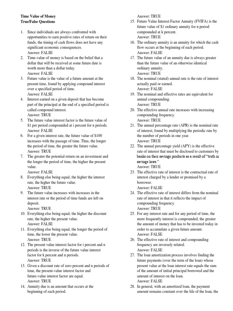 Time Value of Money 1 PDF Present Value Time Value Of Money