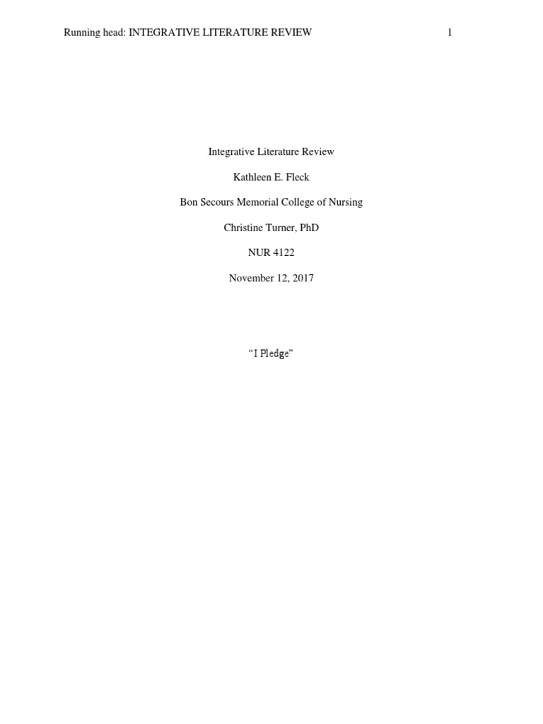 Running Head: Integrative Literature Review 1 | PDF | Qualitative ...