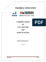 Automobile Industry: Competitor Analysis OF Tata Motors AND Maruti Suzuki