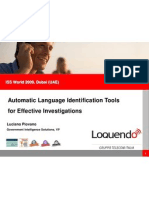 Automatic Language Identification Tools For Effective Investigations