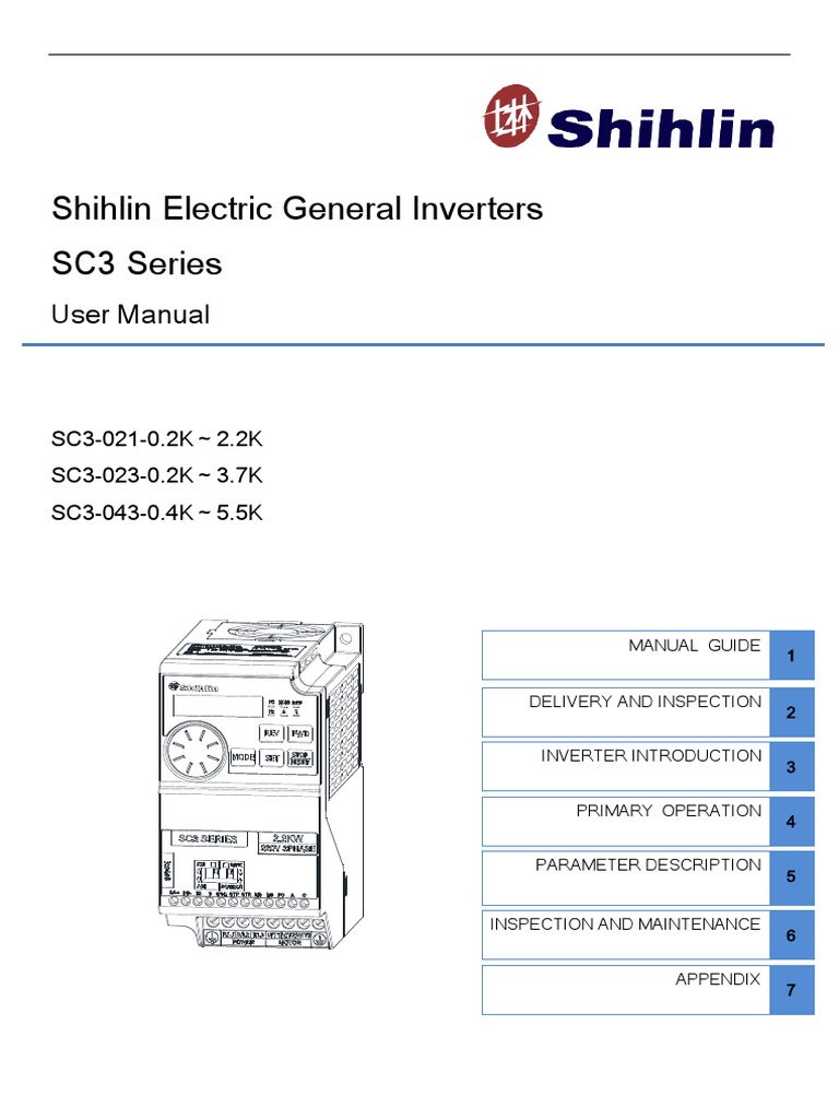 Shihlin SC3 Series User Manual | PDF | Power Inverter | Parameter ...