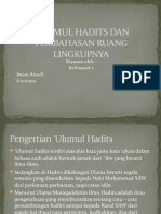 Ulumul Hadits Dan Pembahasan Ruang Lingkupnya