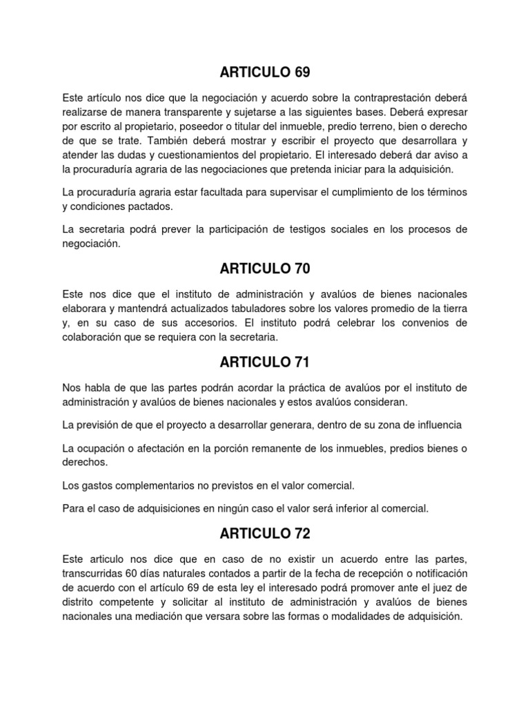 Artículo 69: Negociación y Protección | PDF | Ciencias sociales | Derecho