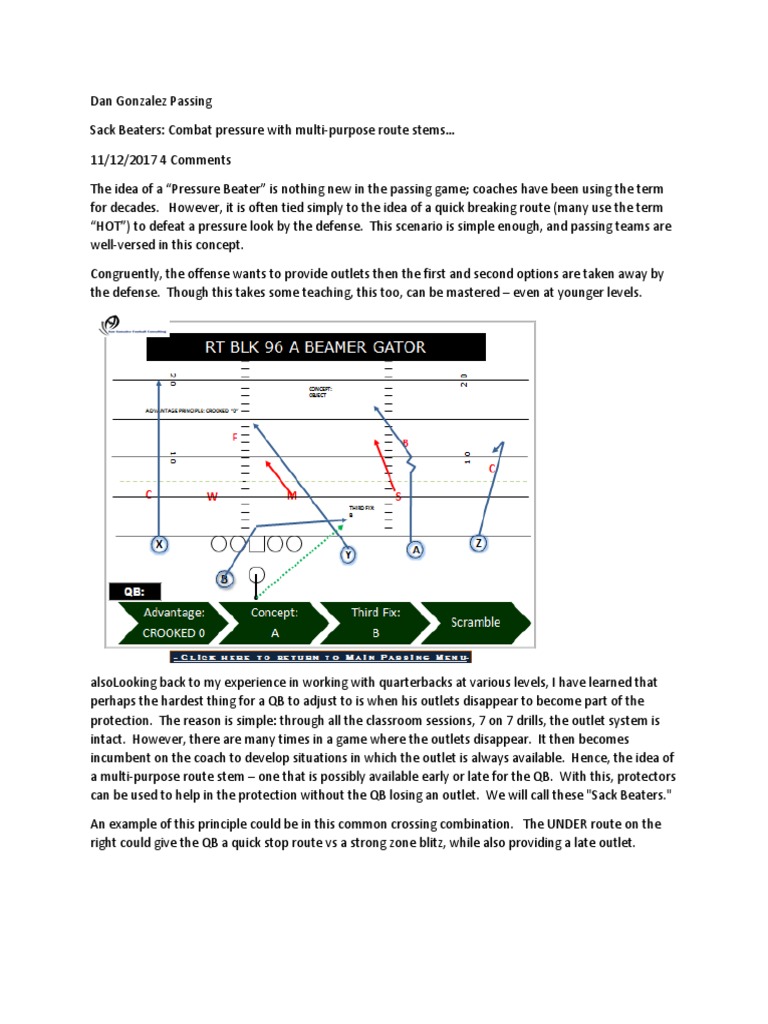 Advanced Route Concepts for QBs | PDF | Quarterback | Ball Games