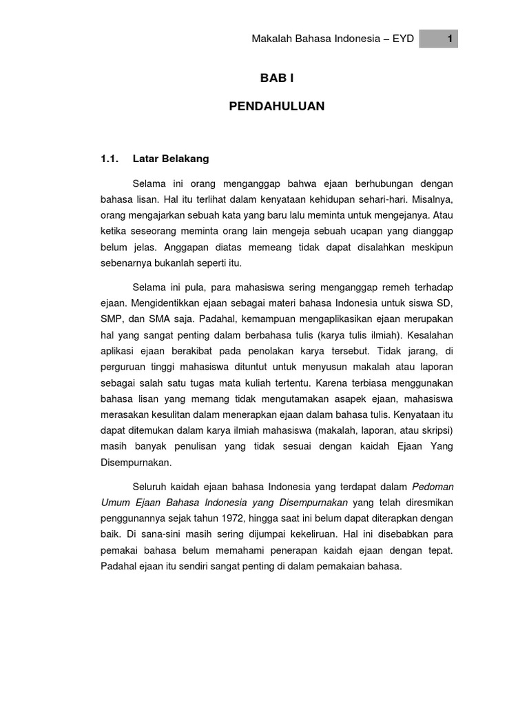 Makalah Bahasa Indonesia Eyd