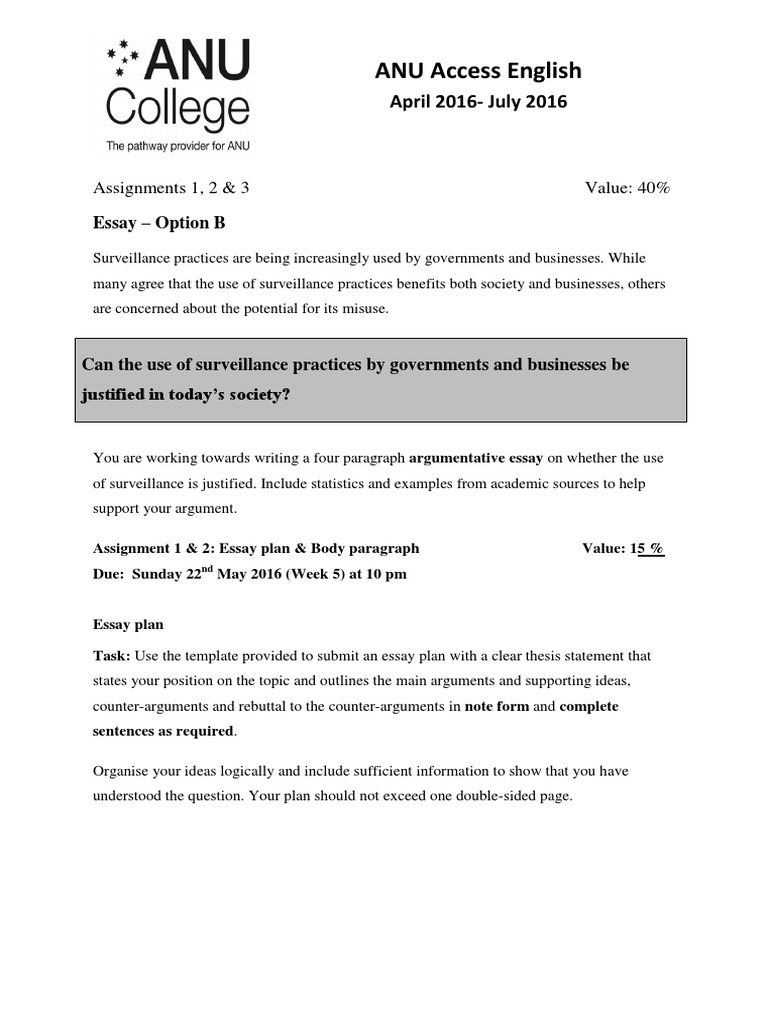 Navigating Surveillance Crafting a MultiParagraph Argument on the