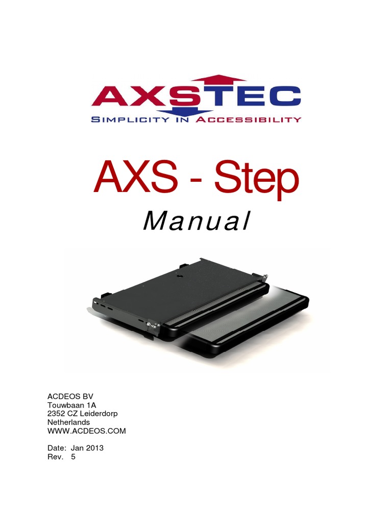 AXS Step Manual and Safety Instructions | PDF | Switch | Screw