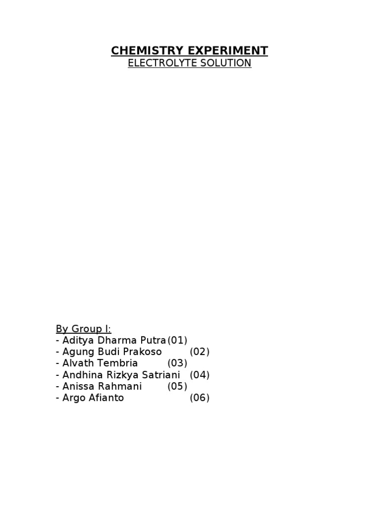 Electrolyte vs Non-Electrolyte Experiment | PDF | Electrolyte | Acetic Acid