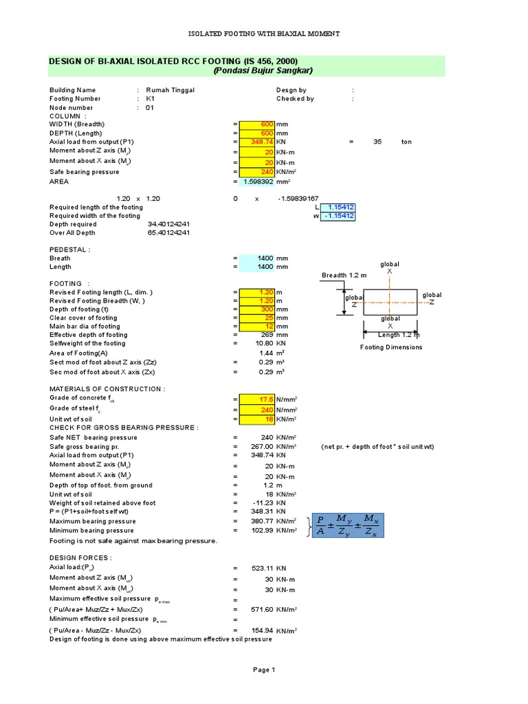 Pondasi Foot Plat & Kolom OK | Mechanical Engineering ...