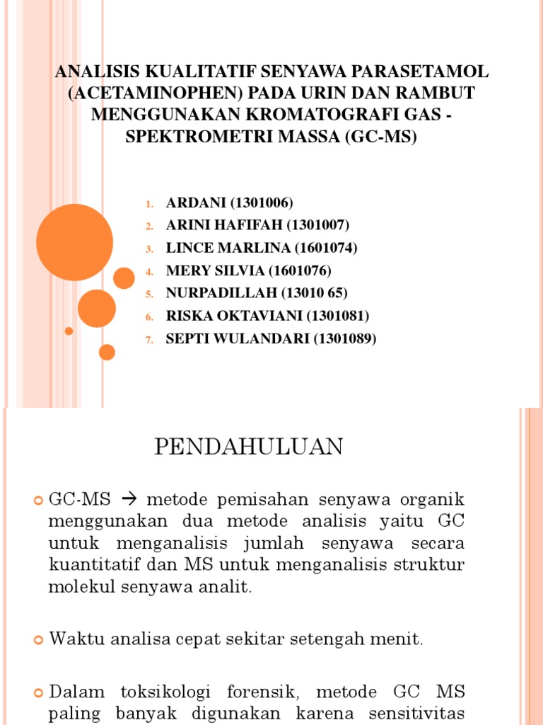 Analisis Paracetamol dengan GC-MS | PDF