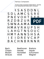 Famous Composers Word Search