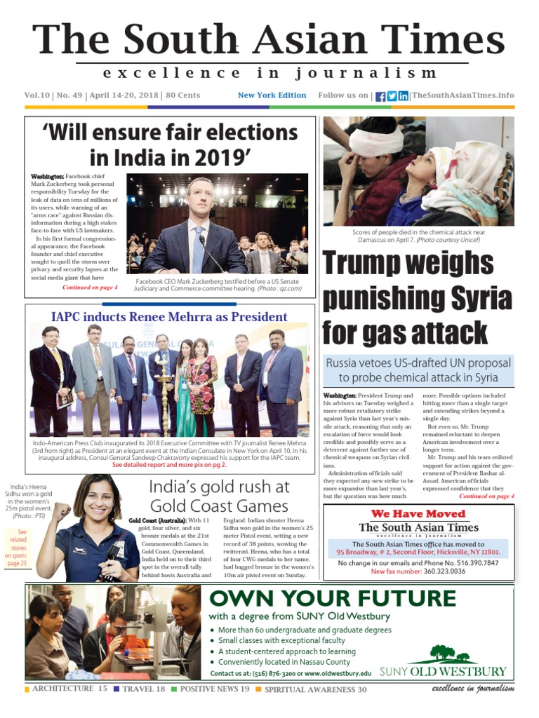 Vol.10 Issue 49 April 14-20, 2018 | Facebook | Donald Trump - 