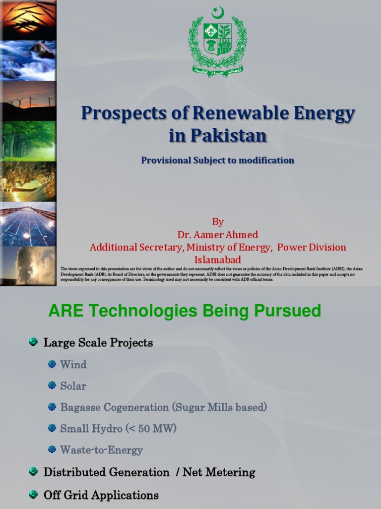 Prospects of Renewable Energy in Pakistan | PDF | Solar Power ...