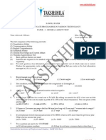 Sample Paper For Nift PG Technology Gat