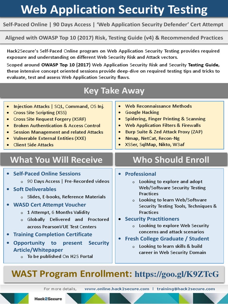 Web Application Security Testing Course | PDF | Computer Security ...