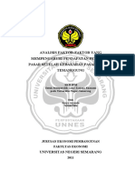 Analisis Faktor-Faktor Yang Mempengaruhi Pendapatan Pedagang Pasar Setelah Kebakaran Pasar Kliwon Temanggung