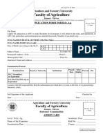 AFU B.Sc. Ag. Application Form