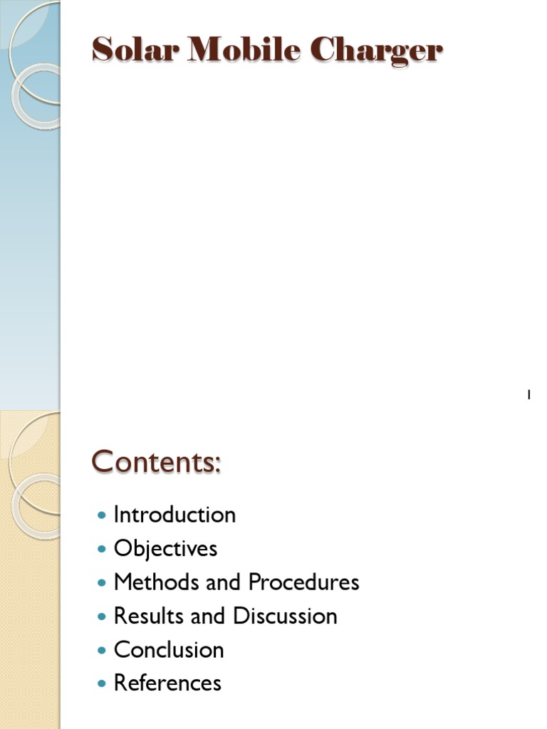 Solar Mobile Charger PDF Battery Charger Solar Panel