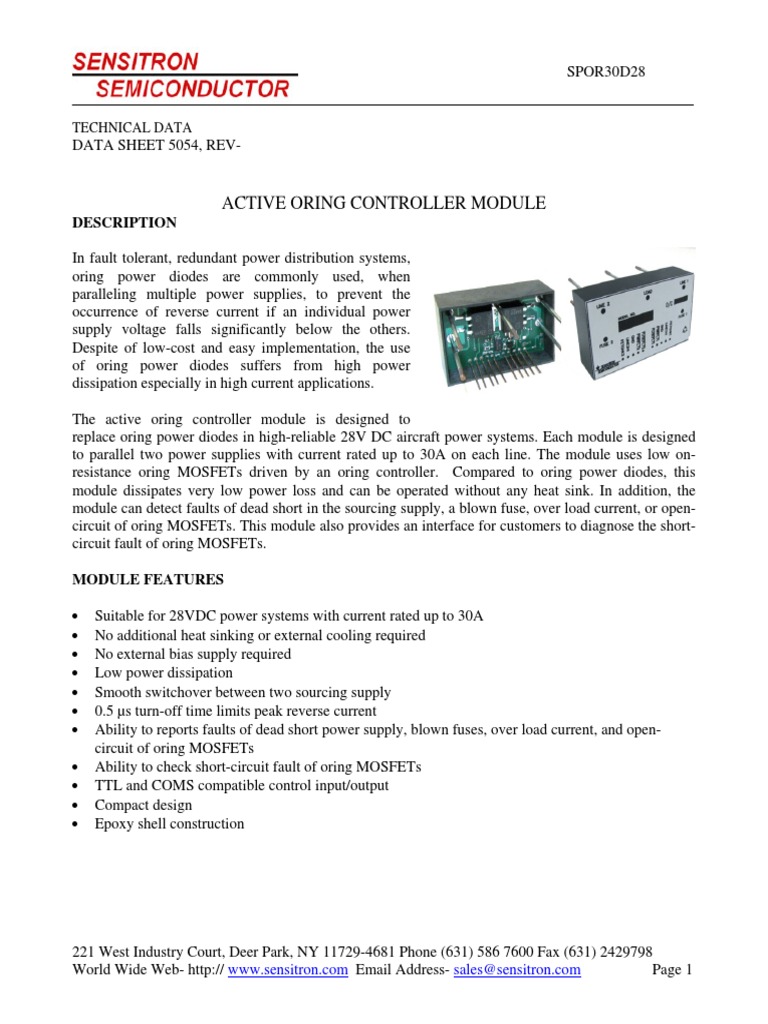 Active Oring Controller Module: Description | PDF | Power Supply | Mosfet