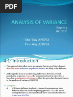 One-Way ANOVA Two-Way ANOVA