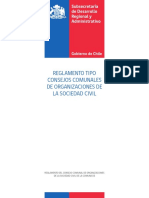 Reglamento Tipo Consejos Comunales de Organizaciones de La Sociedad Civil PDF