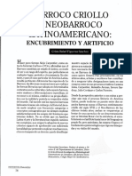 Barroco Criollo y Neobarroco Latinoamericano: Encubrimiento y Artificio de Figeroa Sánchez