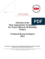 Selection of The Most Appropriate Technology For Waste Mineral Oil Refining Project