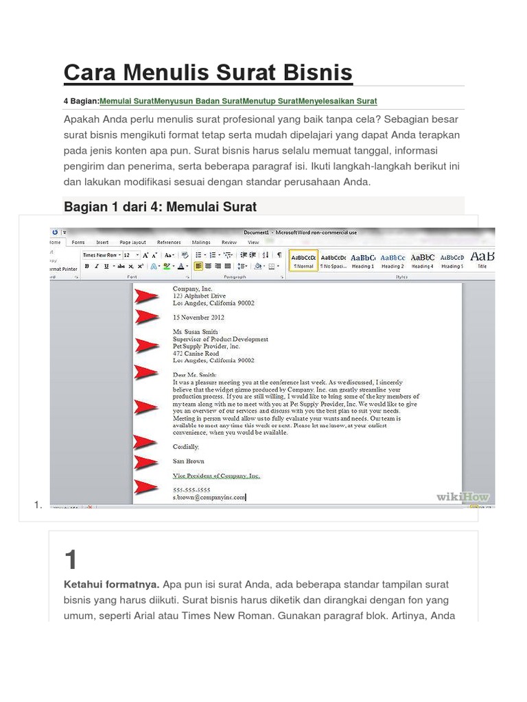 Cara Menulis Surat Bisnis
