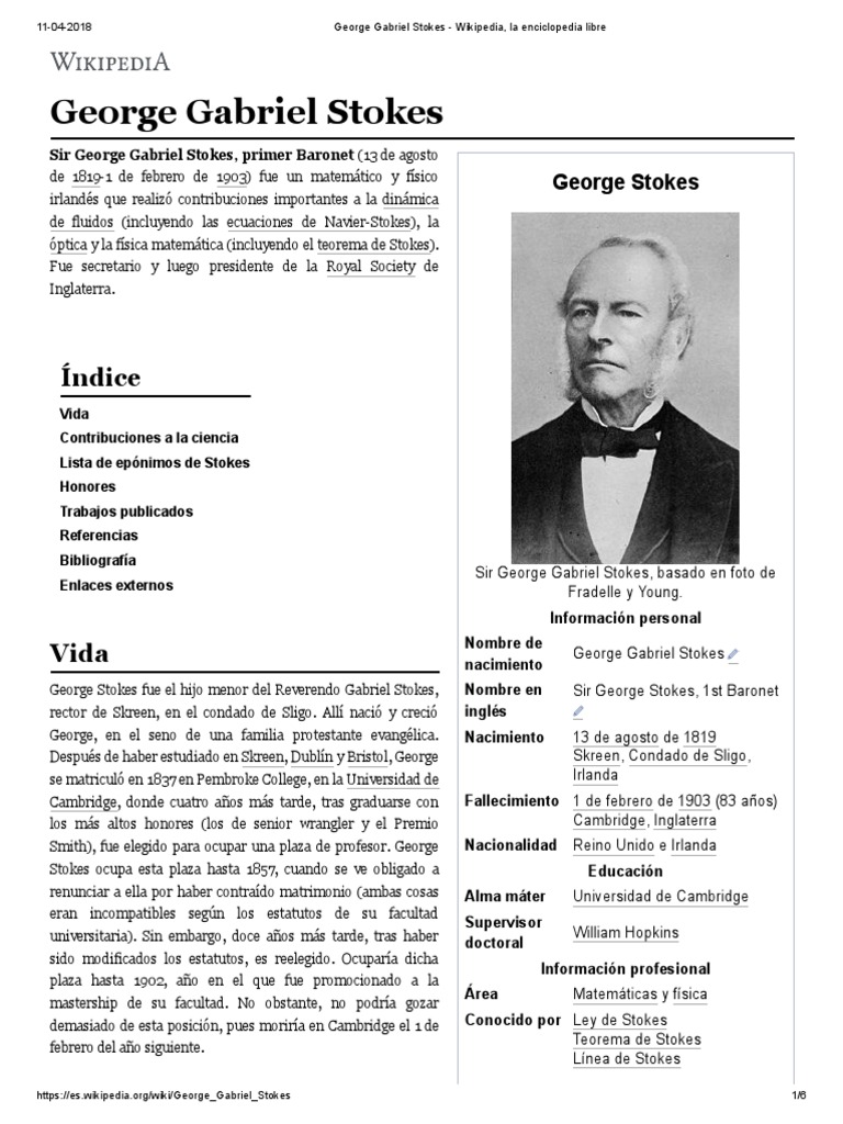 George Gabriel Stokes | PDF | Filosofía natural | Ciencias fisicas