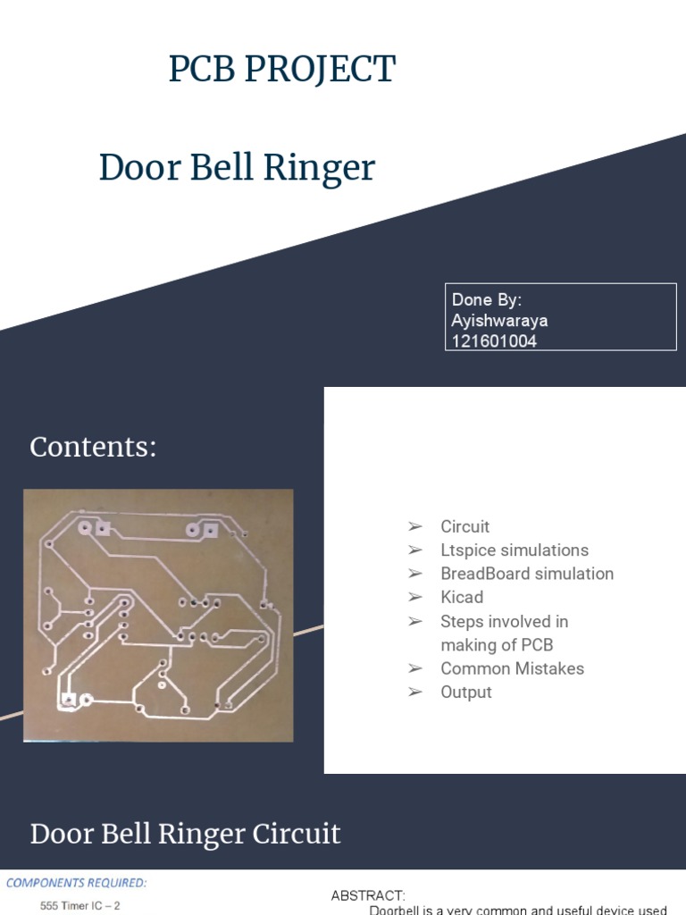 Door Bell Ringer PCB | PDF | Printed Circuit Board | Electronic Circuits
