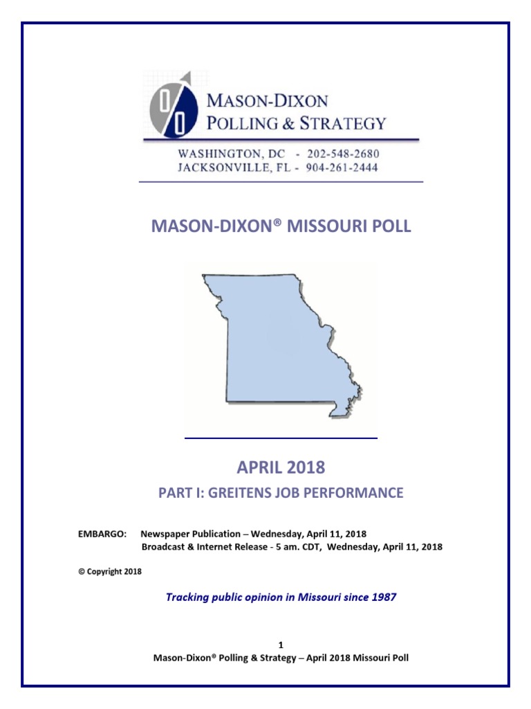 MasonDixon Missouri Poll Missouri Opinion Poll Free 30day Trial