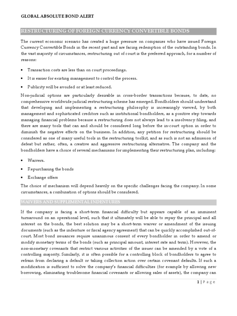Bond Restructuring Strategies | PDF | Bonds (Finance) | Preferred Stock