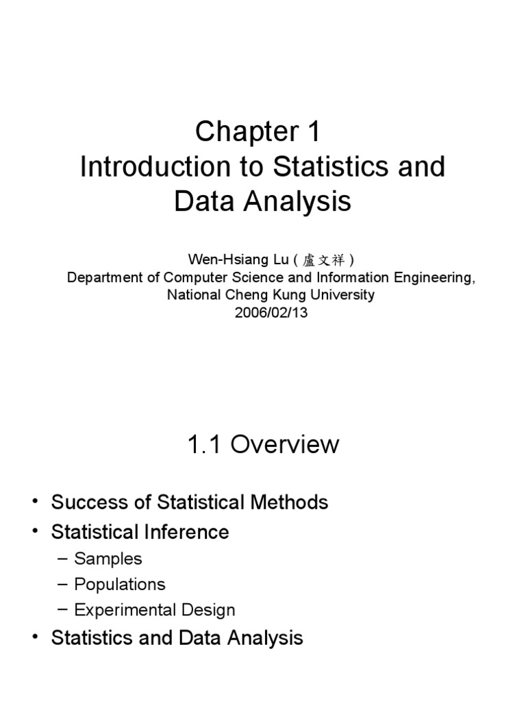 Introduction To Statistics and Data Analysis | PDF | Statistics | Variance