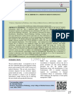 Study of Pre Analytical Errors in A Medium Sized Pathology Laboratory