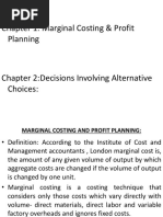 Chapter 1: Marginal Costing & Profit Planning