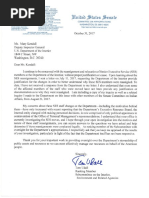 SES Reorganization Letter Sen. Udall to Deputy Inspector General Kendall