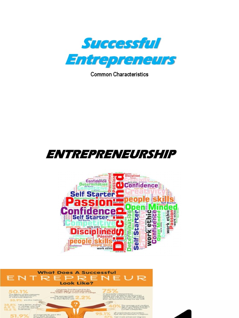 Traits Of Successful Entrepreneurs Pdf Career Growth Business