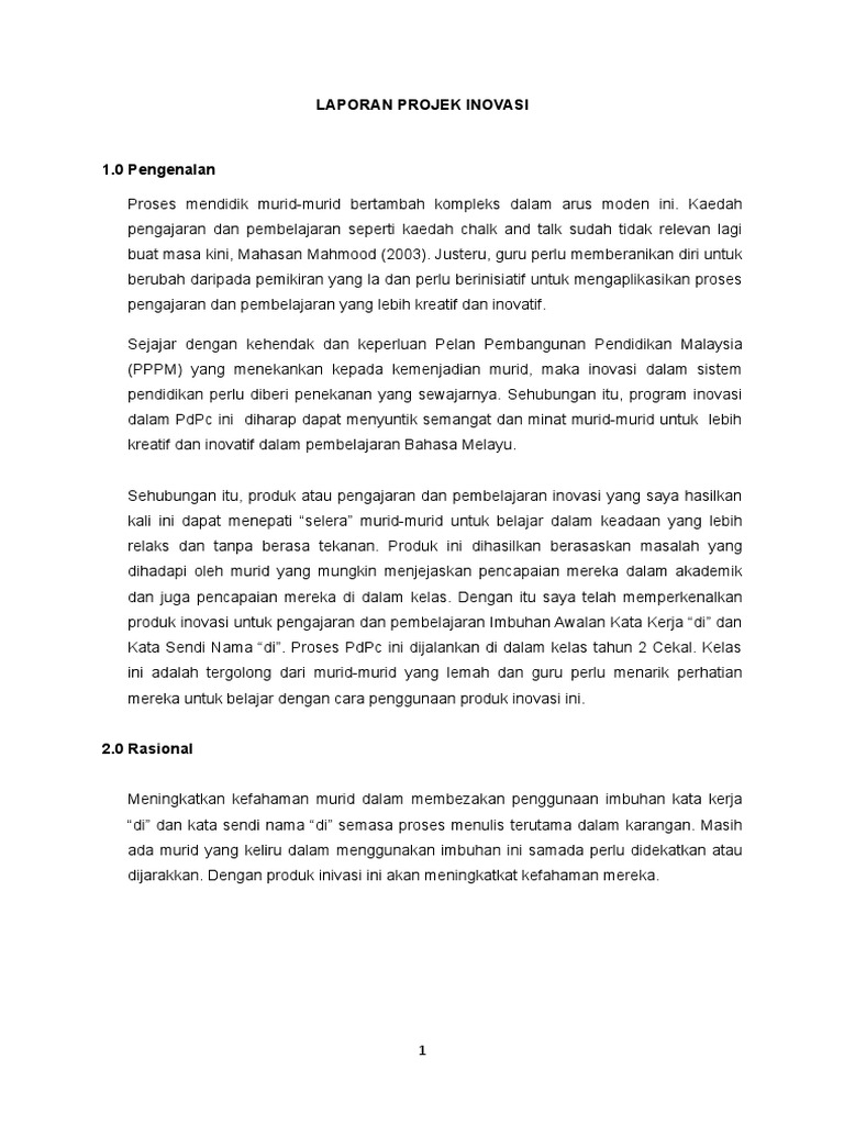 Laporan Projek Inovasi