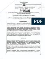 Decreto 100 de 2012. Multiafiliación PDF