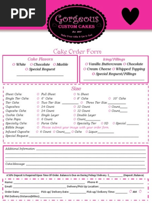 cake order forms