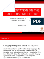 A Presentation On The Calculus Project By:: Odedina Omolade. T 40573 Osisiogu Ukachi O. 40576