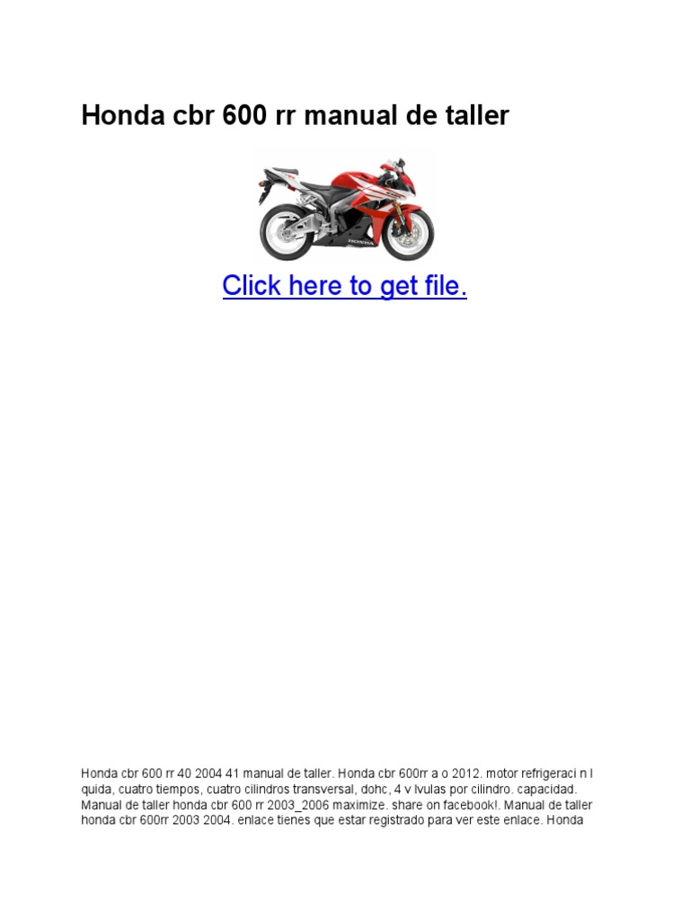 HONDA CBR 600 RR SERVICE MANUAL PDF visual data 2