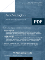 Funções Lógicas AND, OR, NOT, NAND e NOR