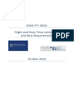 EASA FTL 2016: Flight and Duty Time Limitations and Rest Requirements