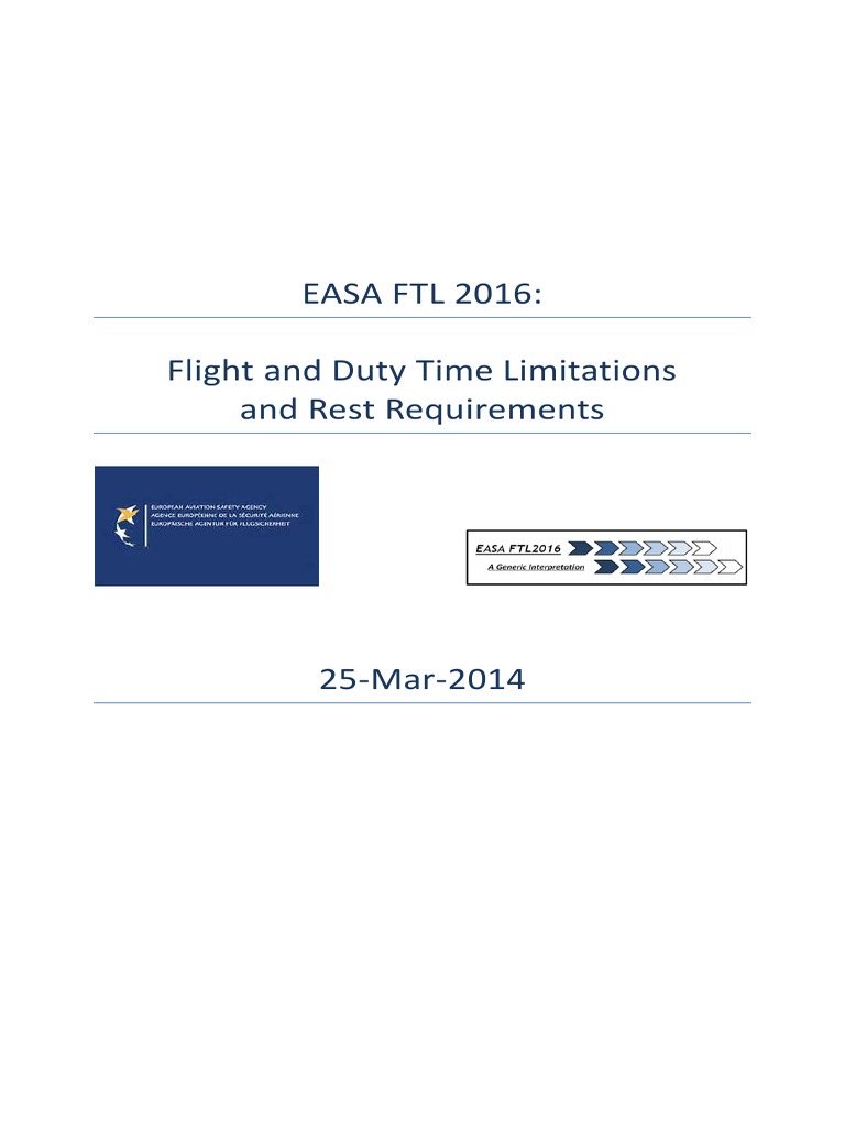 EASA FTL 2016: Flight and Duty Time Limitations and Rest Requirements ...