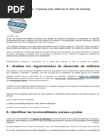 10 pasos para elaborar el plan de pruebas de software