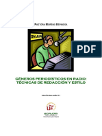 Géneros Periodísticos en Radio - Pastora Moreno Espinosa