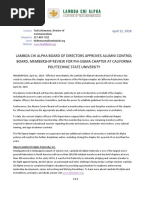 Lambda Chi Alpha National Fraternity Board Press Release