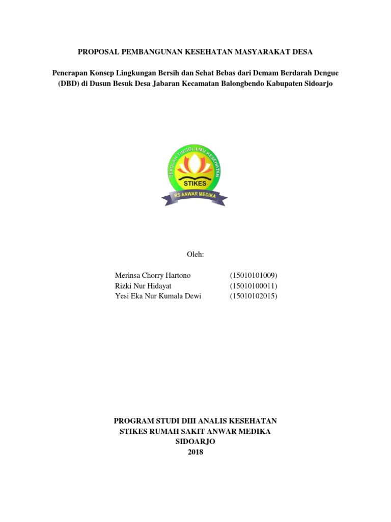 Proposal Pembangunan Kesehatan Masyarakat Desa
