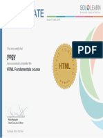 Certificate: HTML Fundamentals Course
